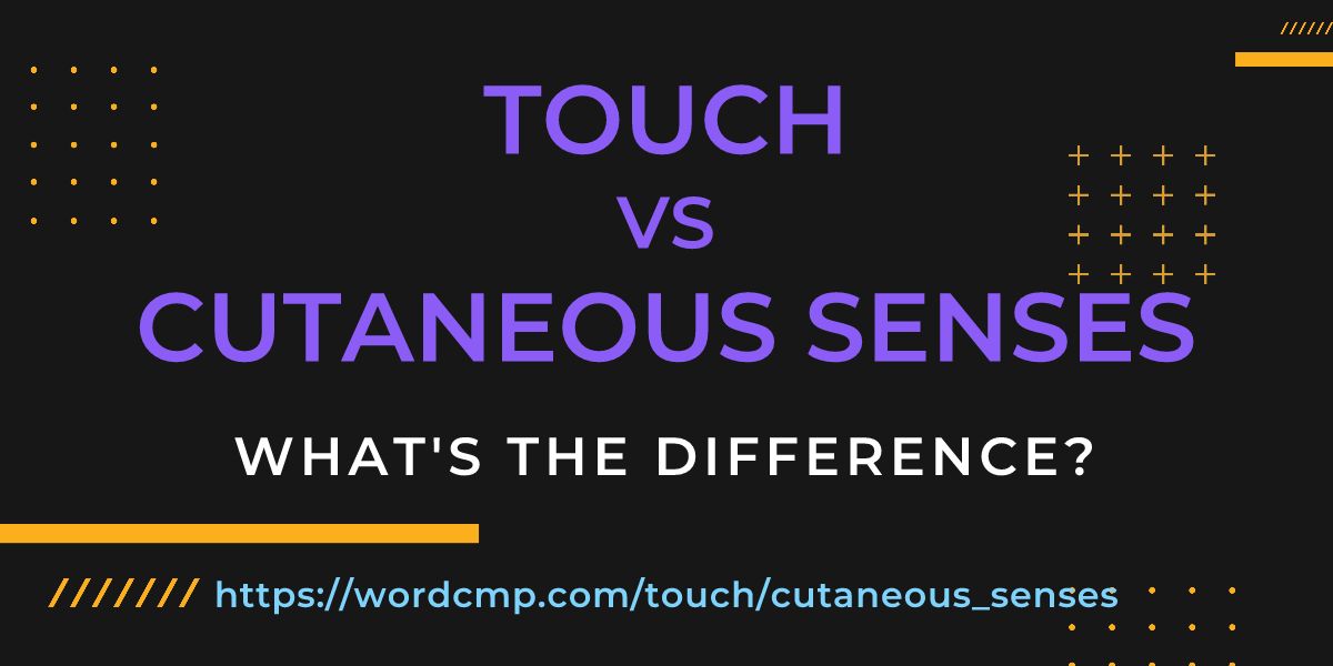 Difference between touch and cutaneous senses