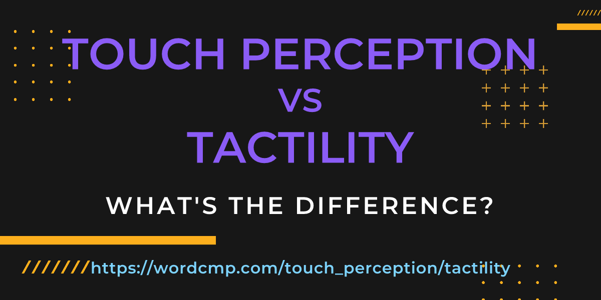 Difference between touch perception and tactility