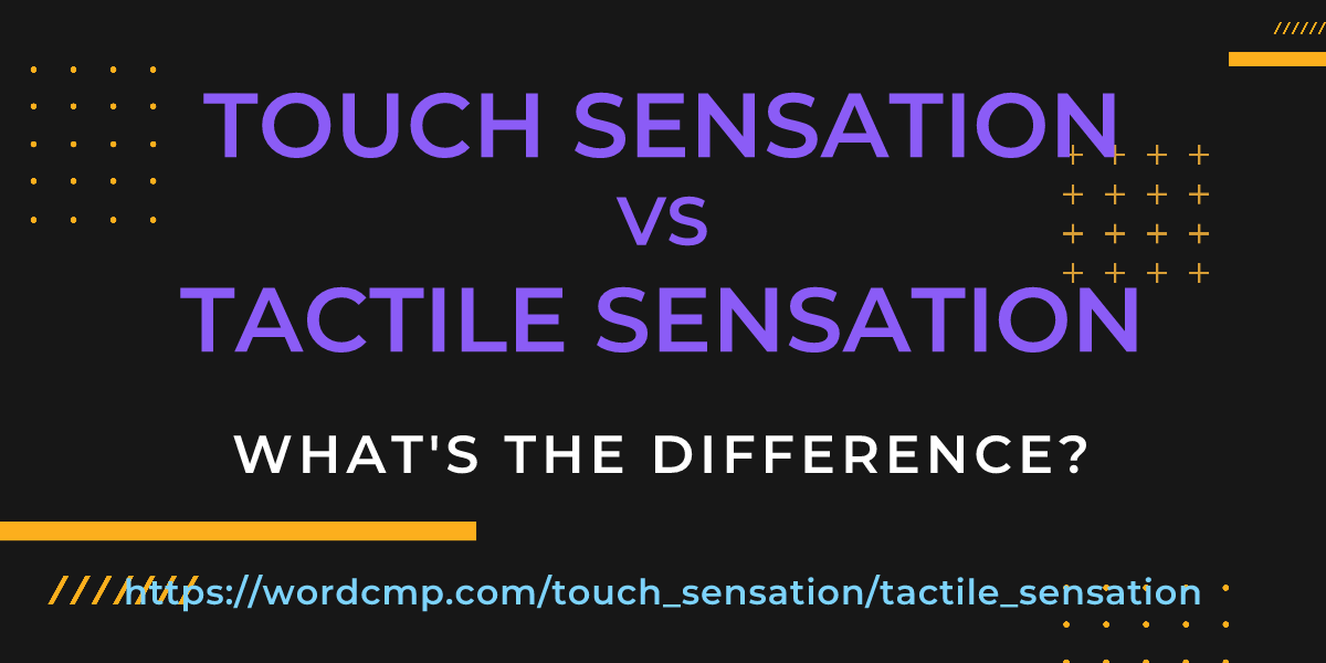 Difference between touch sensation and tactile sensation