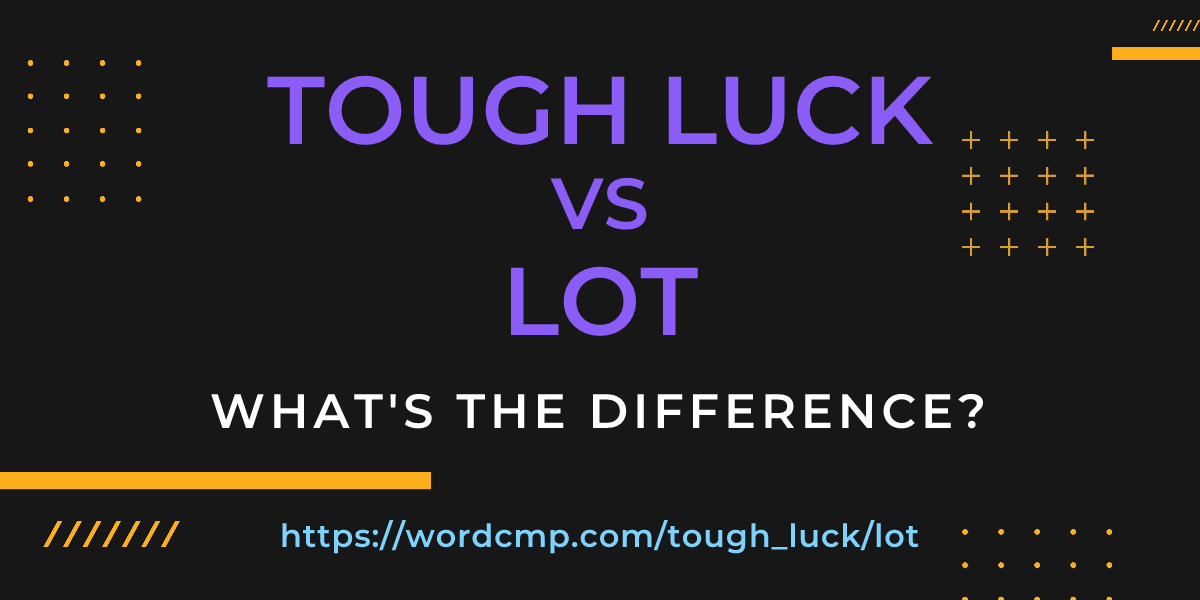 Difference between tough luck and lot