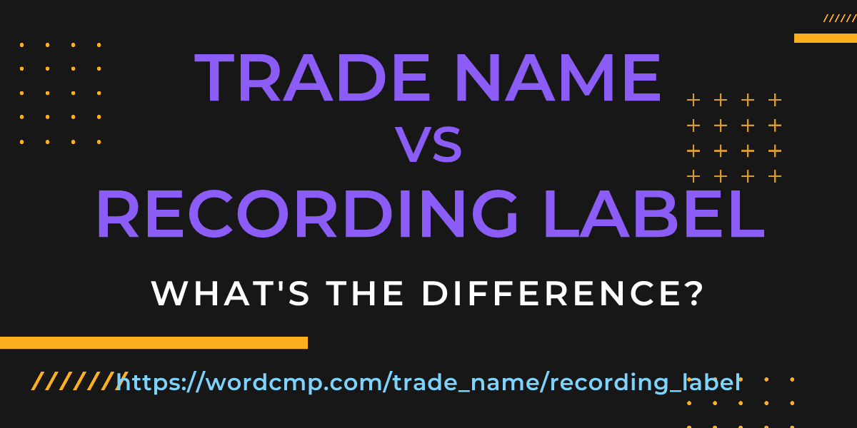 Difference between trade name and recording label