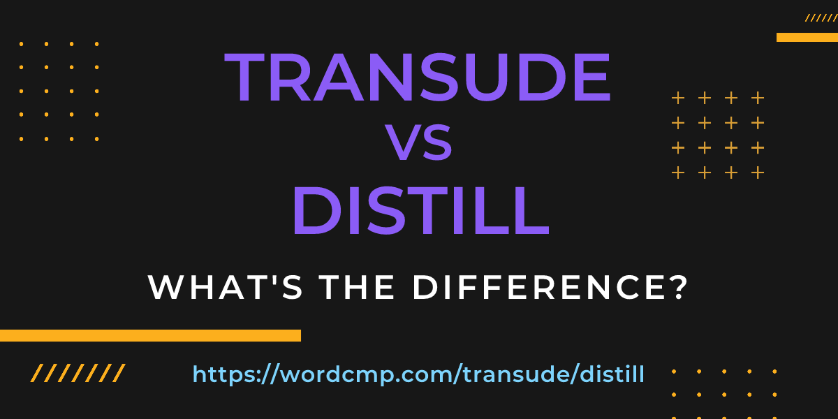 Difference between transude and distill