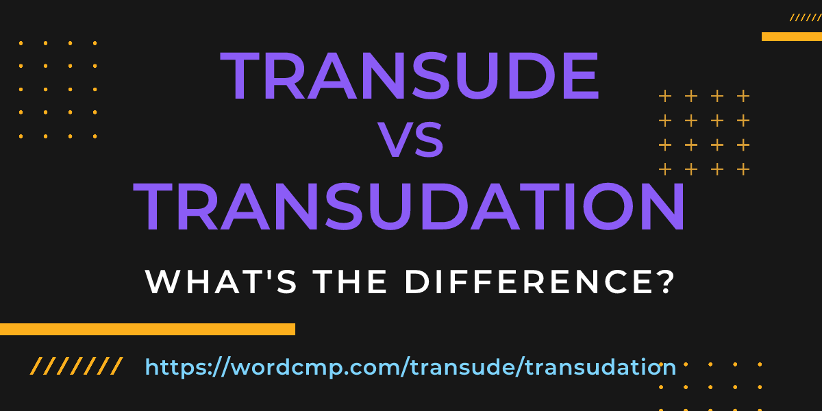 Difference between transude and transudation