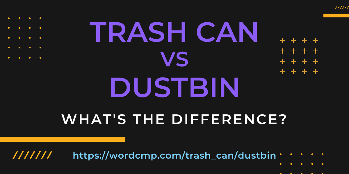 Difference between trash can and dustbin