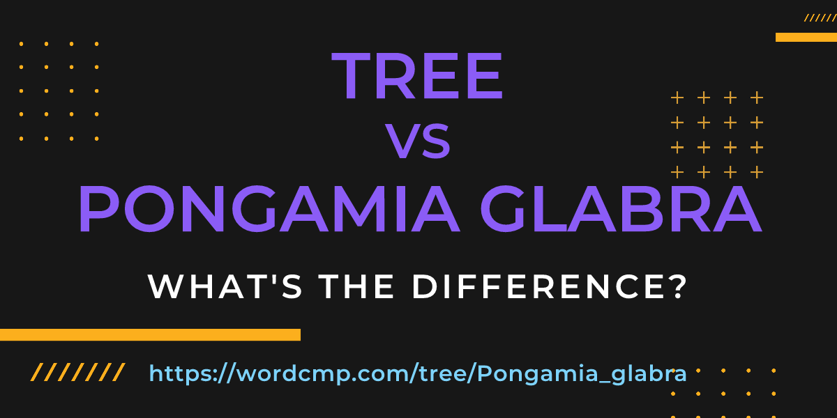 Difference between tree and Pongamia glabra