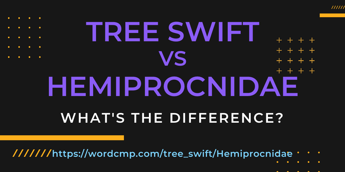 Difference between tree swift and Hemiprocnidae