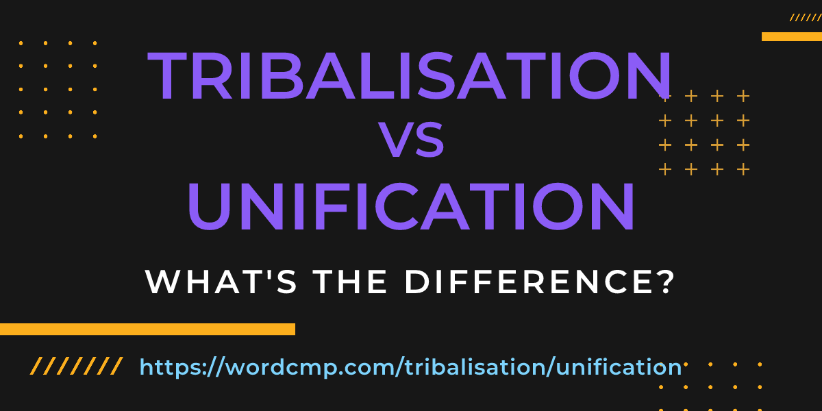 Difference between tribalisation and unification