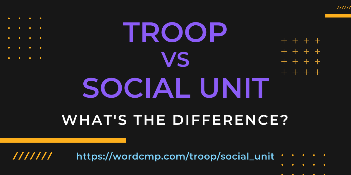 Difference between troop and social unit