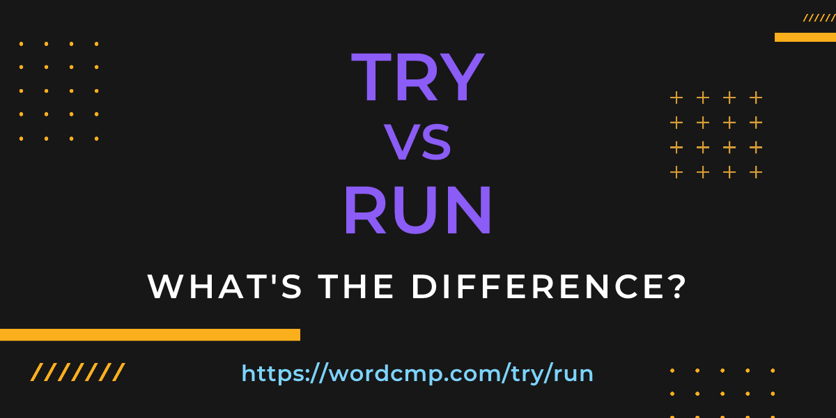 Difference between try and run