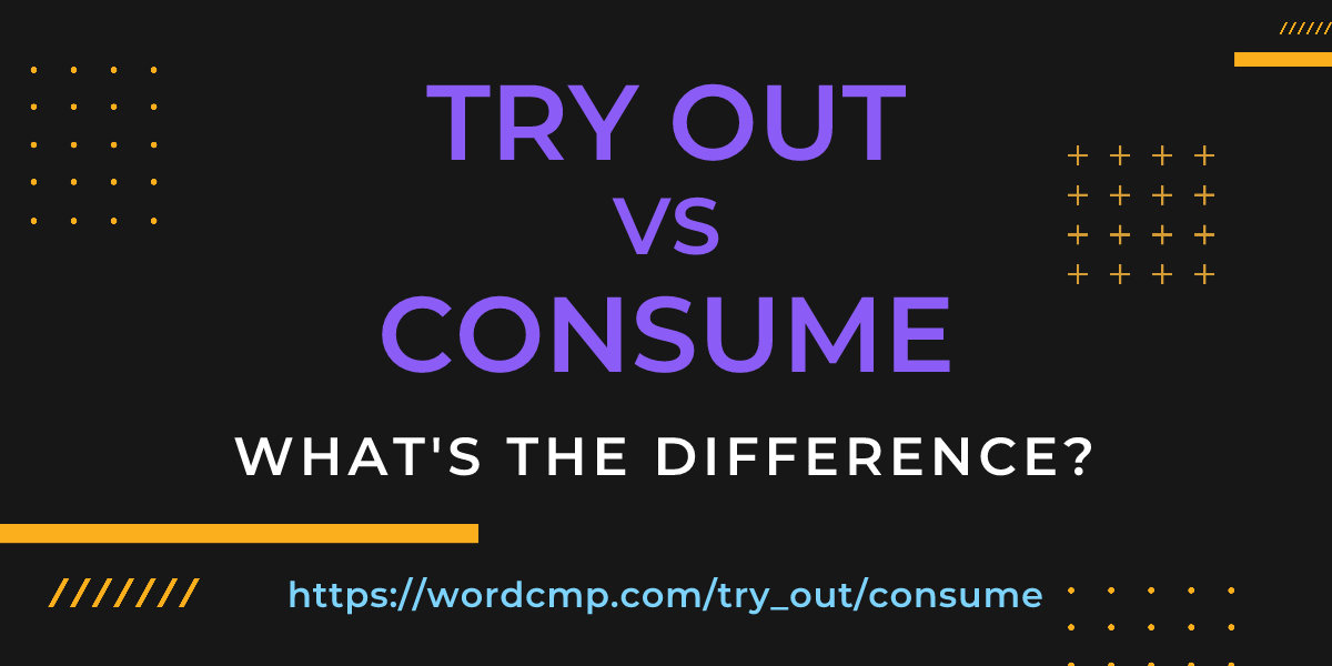 Difference between try out and consume