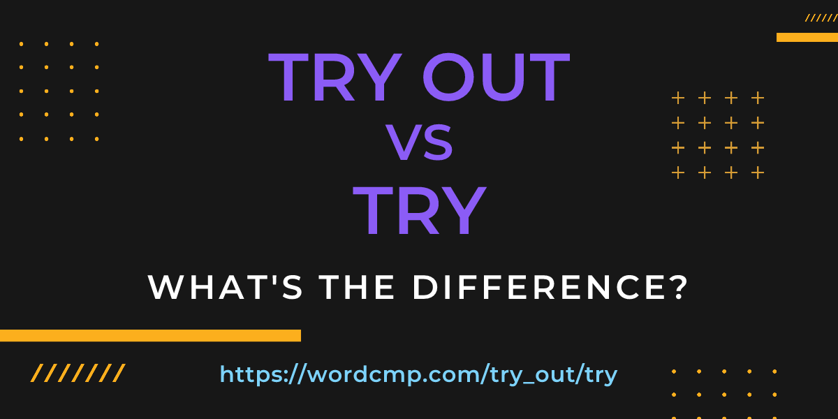 Difference between try out and try