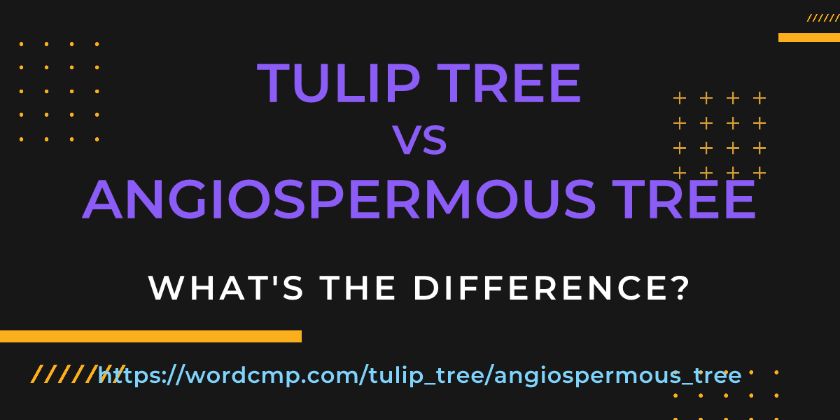 Difference between tulip tree and angiospermous tree