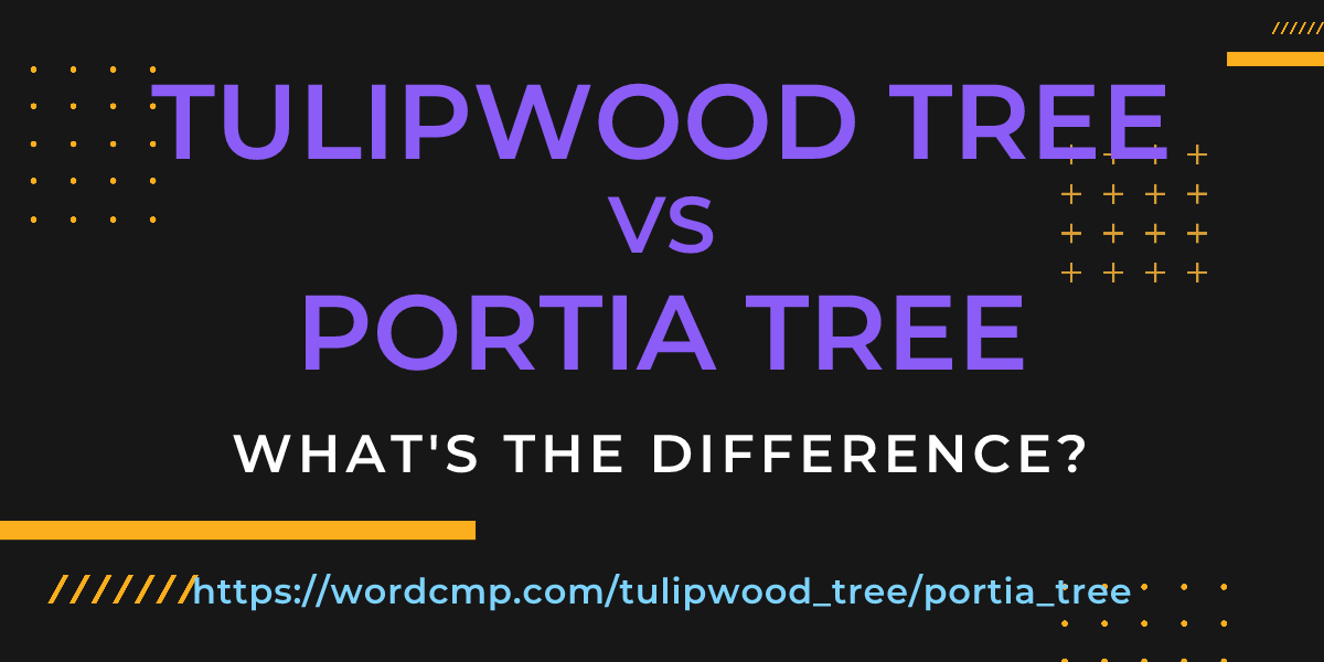 Difference between tulipwood tree and portia tree