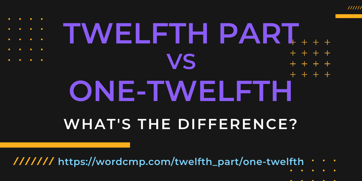 Difference between twelfth part and one-twelfth