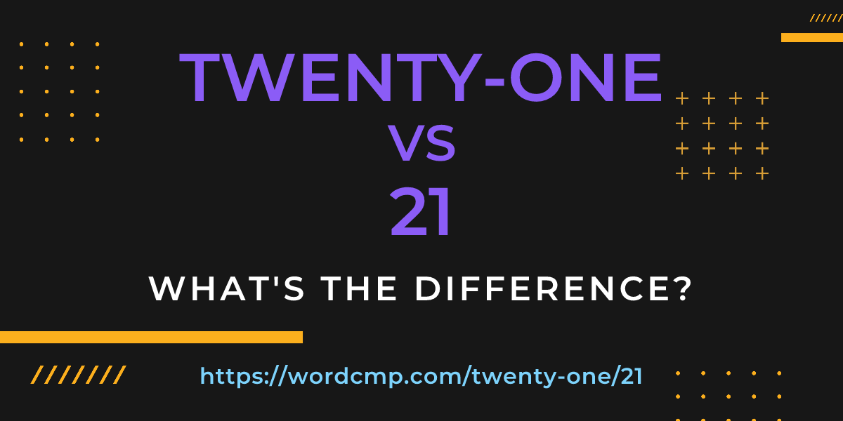 Difference between twenty-one and 21