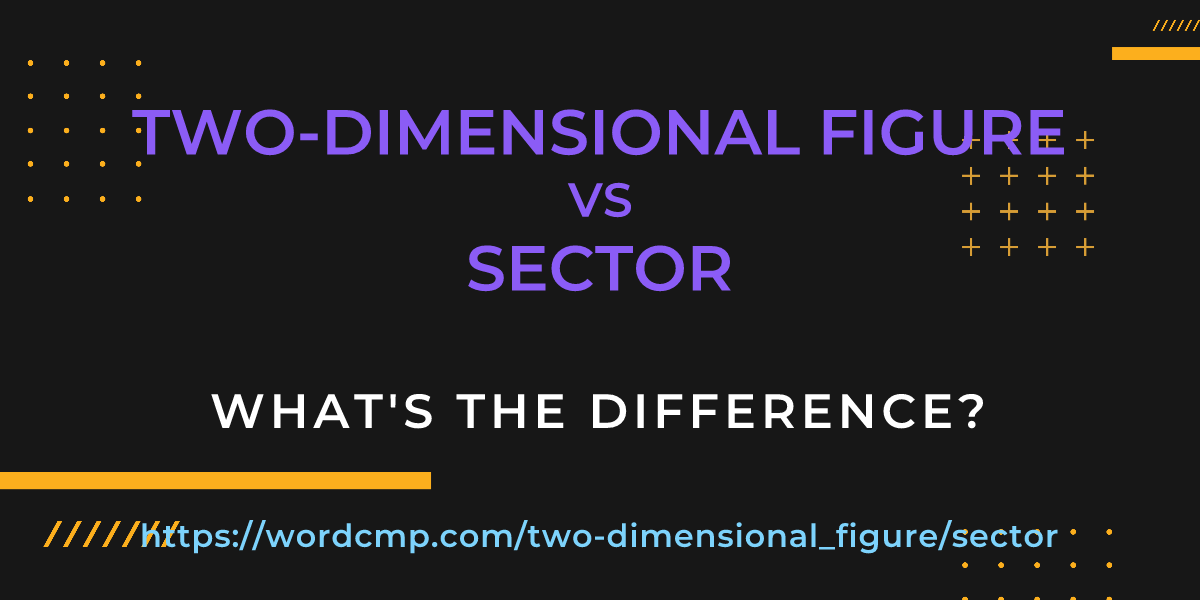 Difference between two-dimensional figure and sector