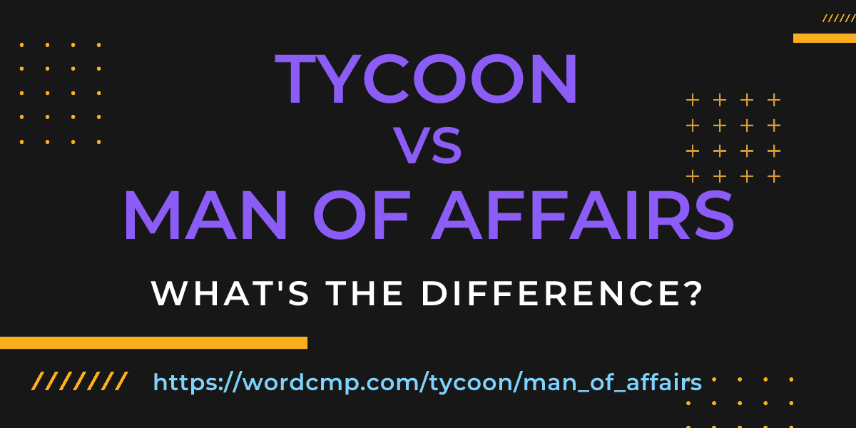 Difference between tycoon and man of affairs