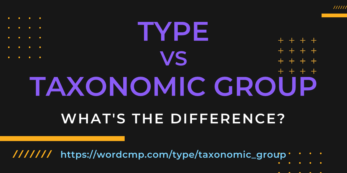 Difference between type and taxonomic group