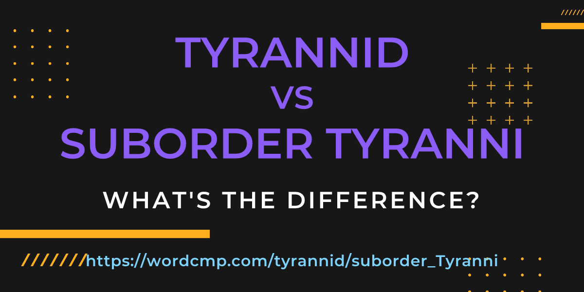 Difference between tyrannid and suborder Tyranni