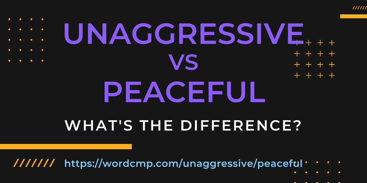 Difference between unaggressive and peaceful