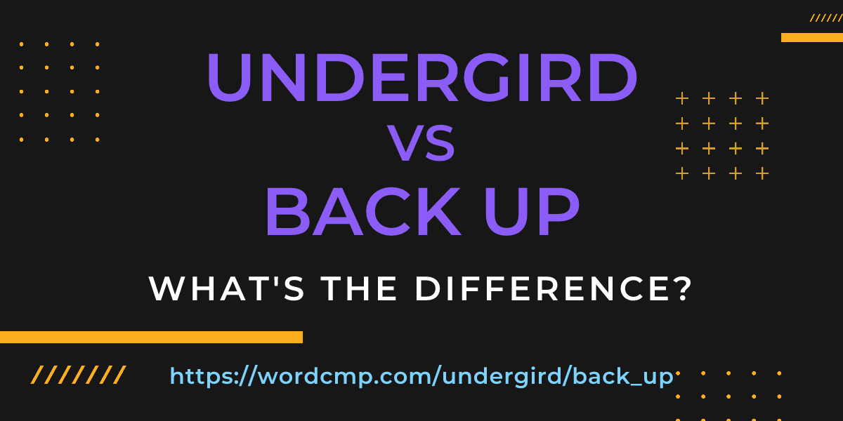 Difference between undergird and back up