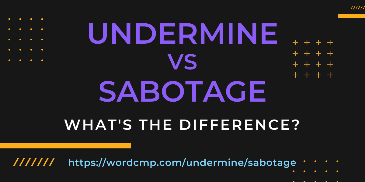 Difference between undermine and sabotage