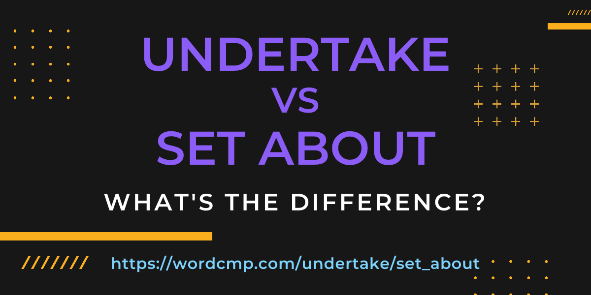 Difference between undertake and set about