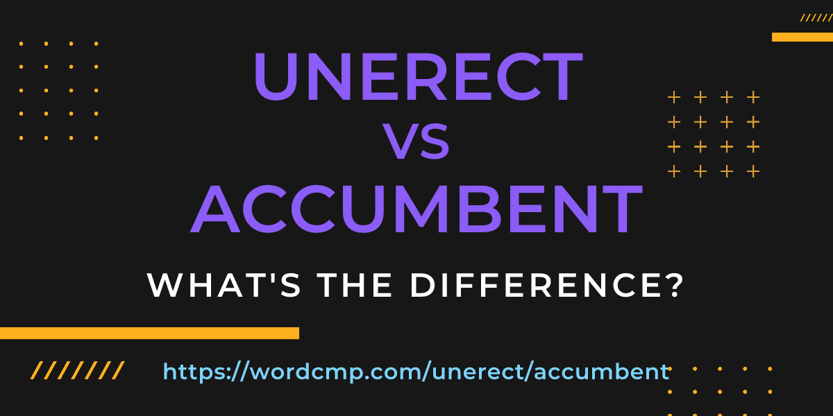 Difference between unerect and accumbent