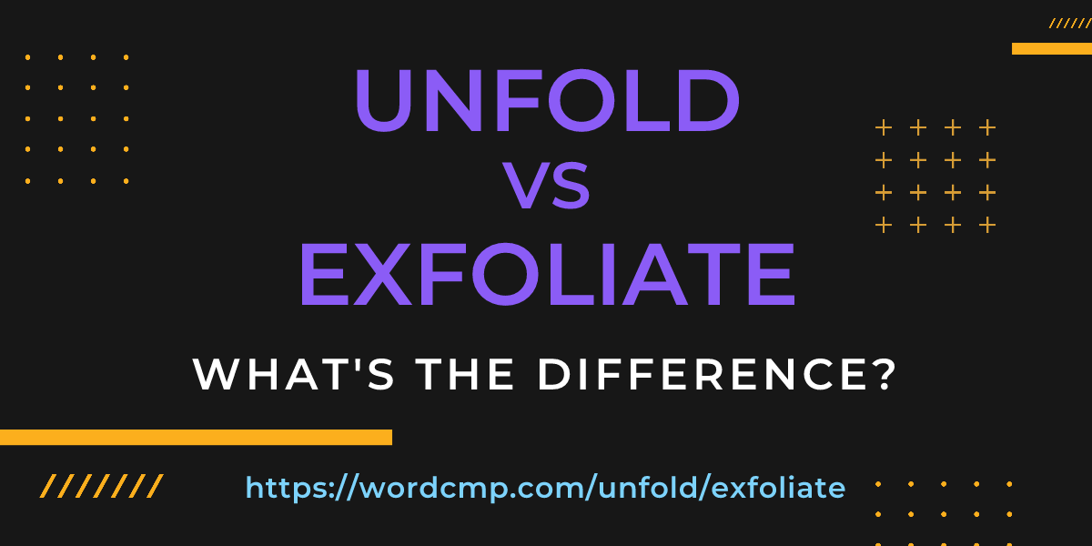Difference between unfold and exfoliate