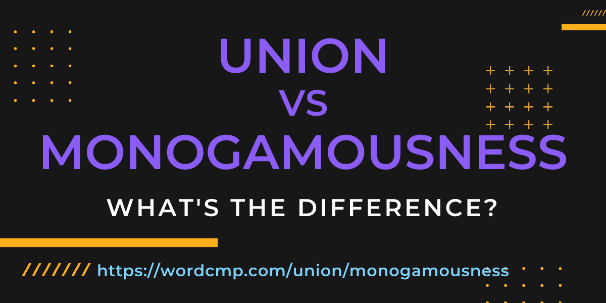 Difference between union and monogamousness
