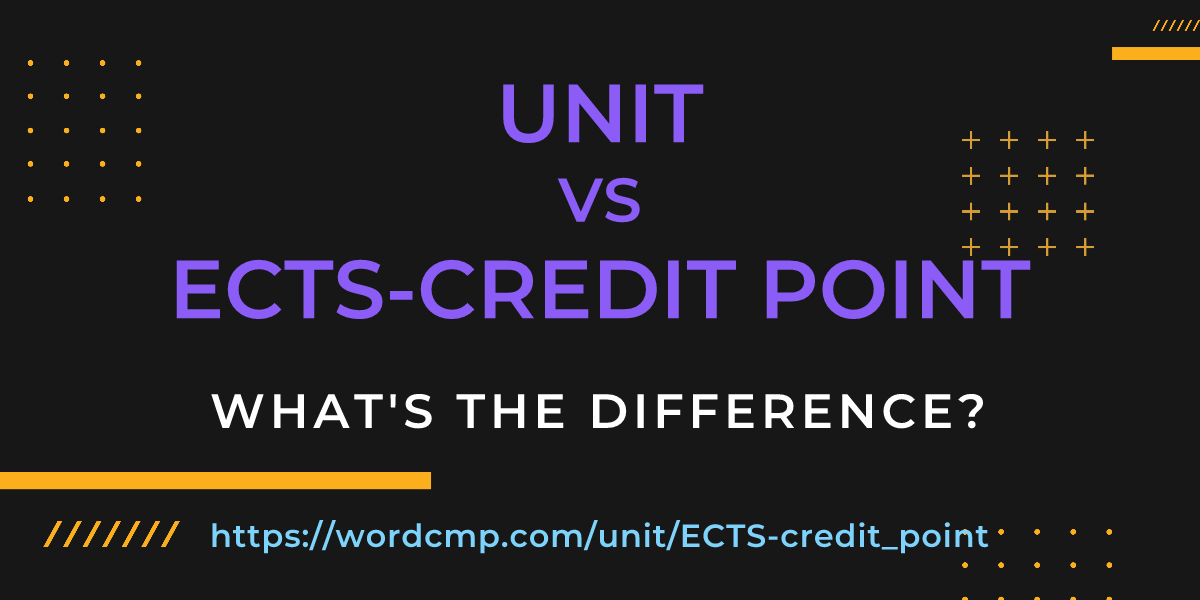 Difference between unit and ECTS-credit point