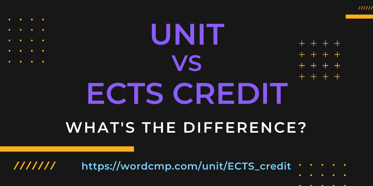 Difference between unit and ECTS credit