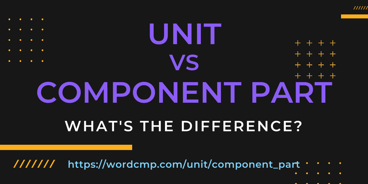 Difference between unit and component part