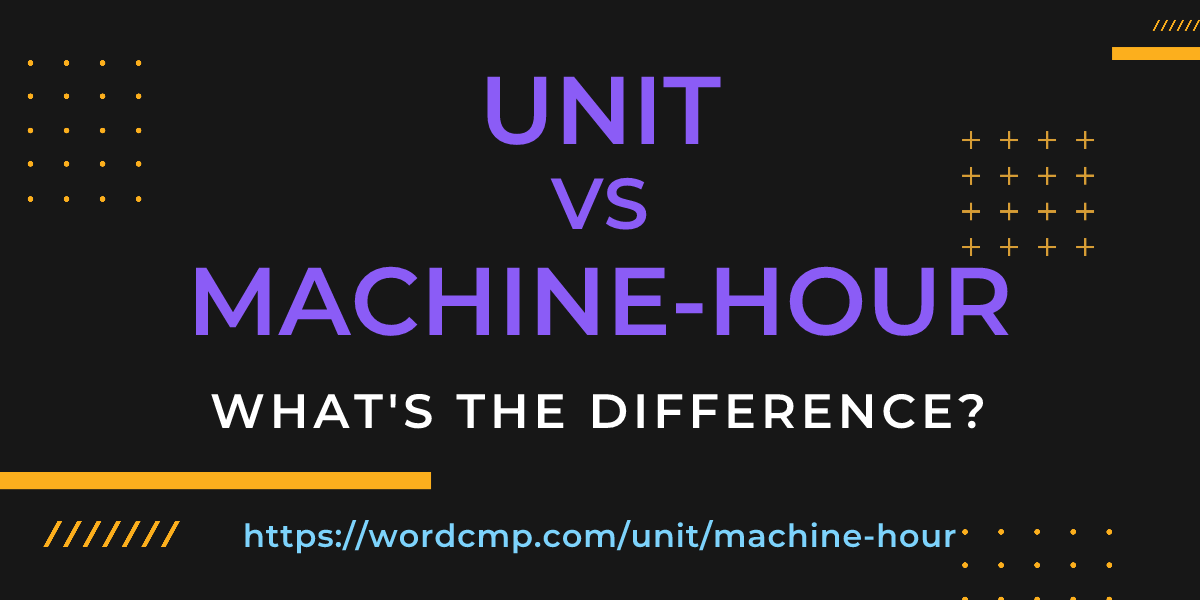 Difference between unit and machine-hour