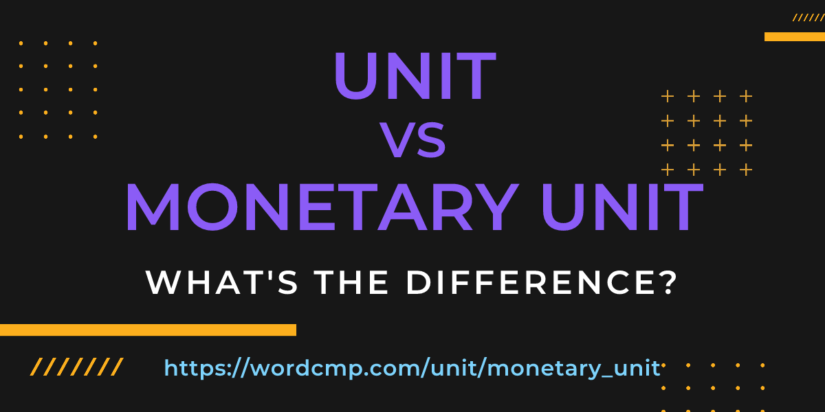 Difference between unit and monetary unit
