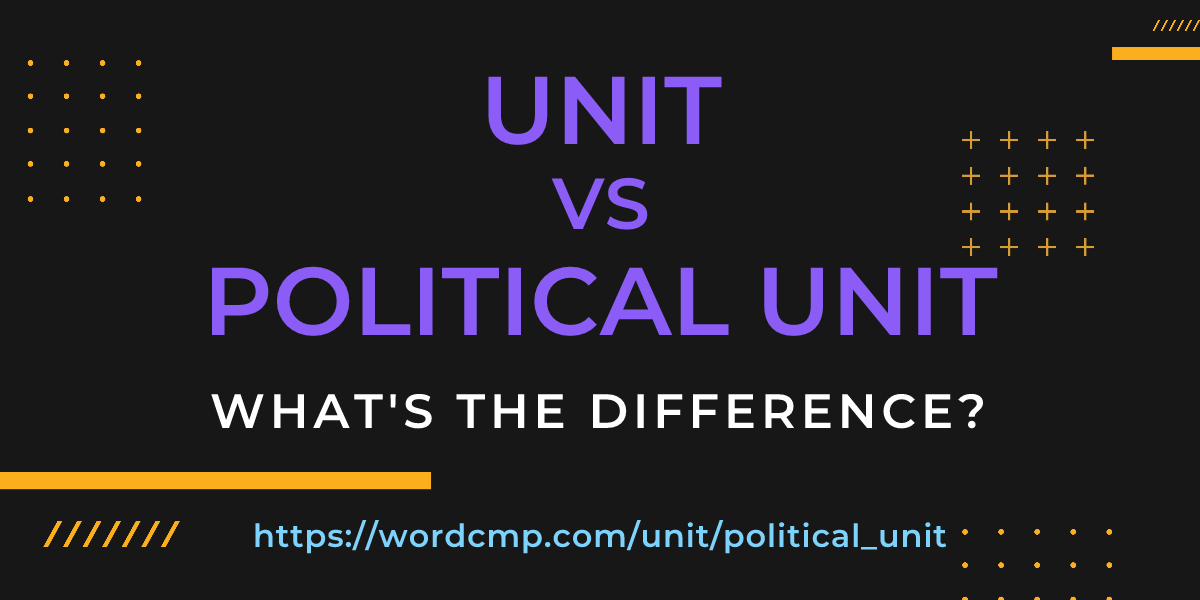 Difference between unit and political unit