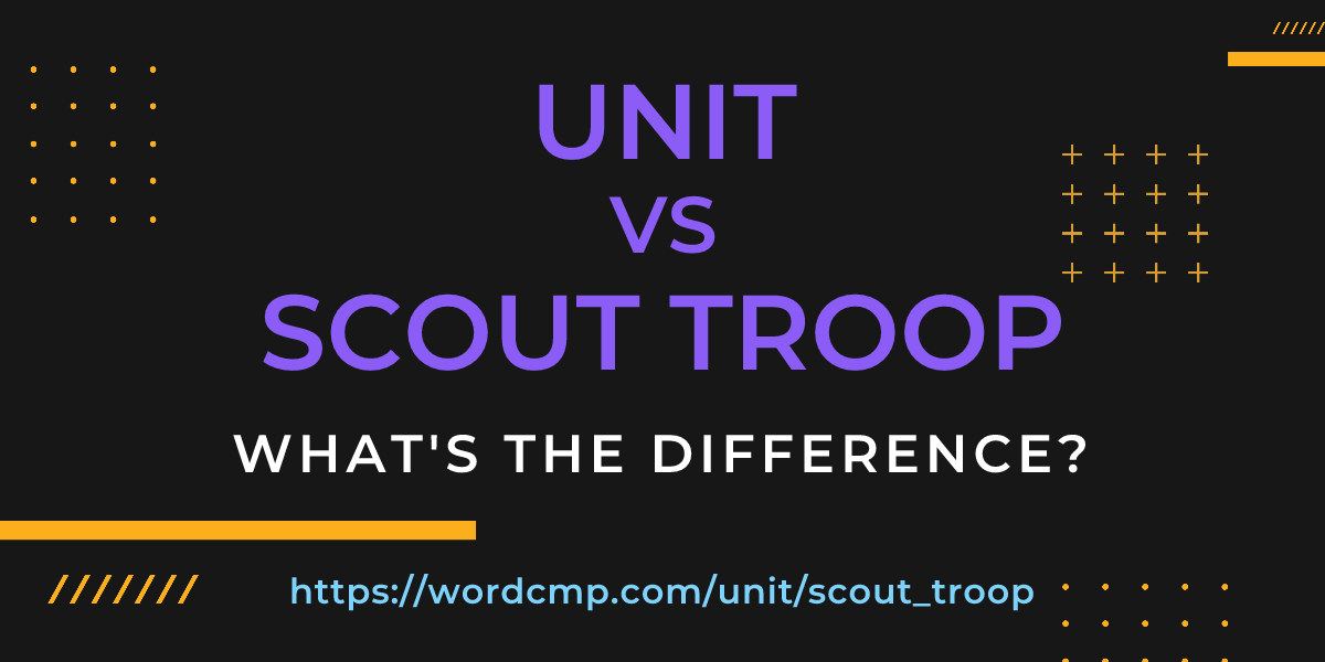 Difference between unit and scout troop