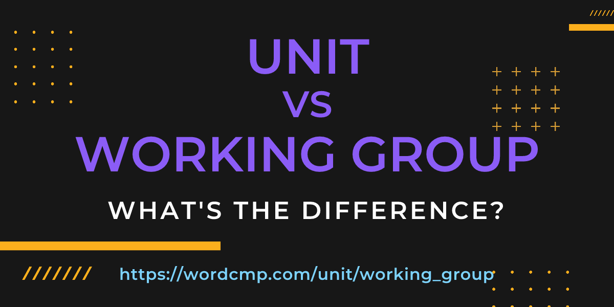 Difference between unit and working group