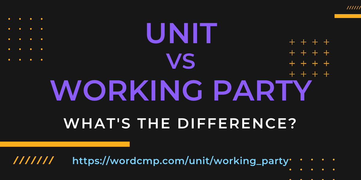 Difference between unit and working party