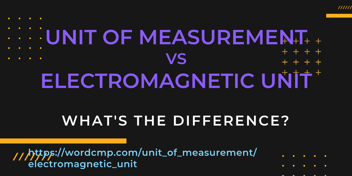 Difference between unit of measurement and electromagnetic unit