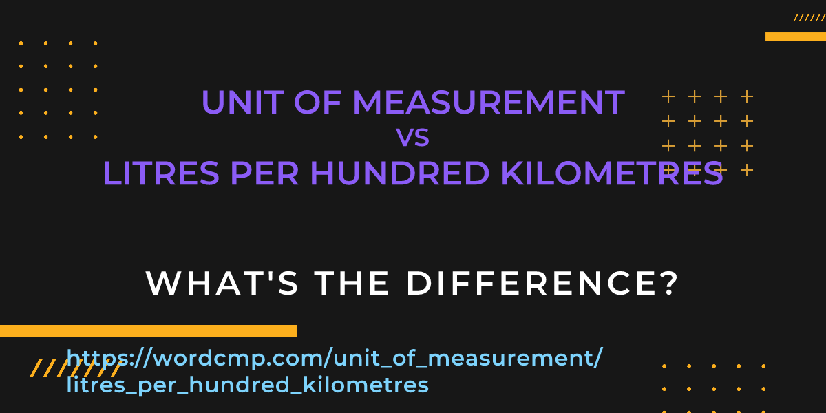 Difference between unit of measurement and litres per hundred kilometres