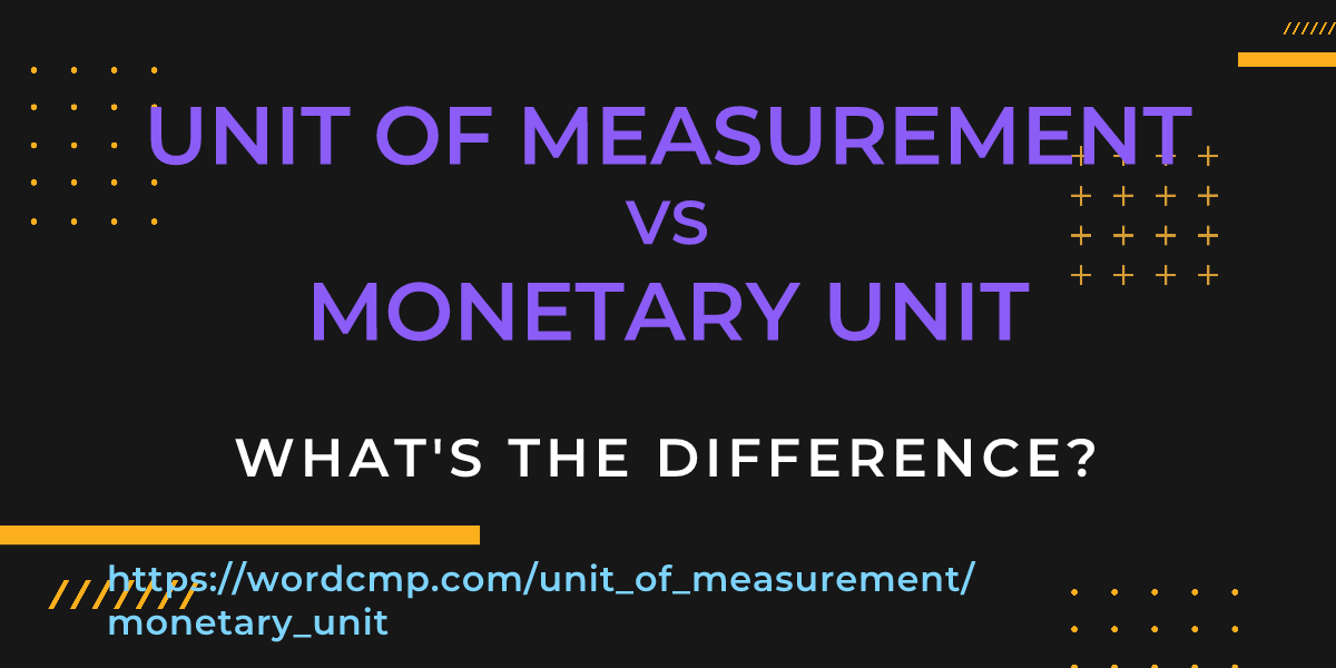 Difference between unit of measurement and monetary unit