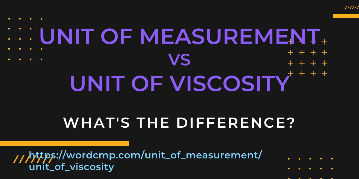 Difference between unit of measurement and unit of viscosity