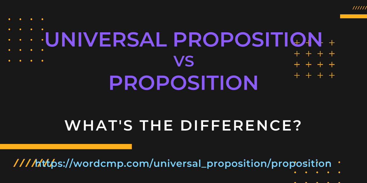 Difference between universal proposition and proposition