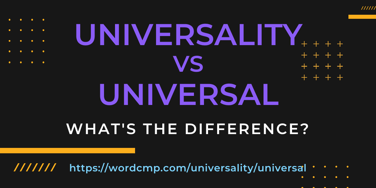 Difference between universality and universal