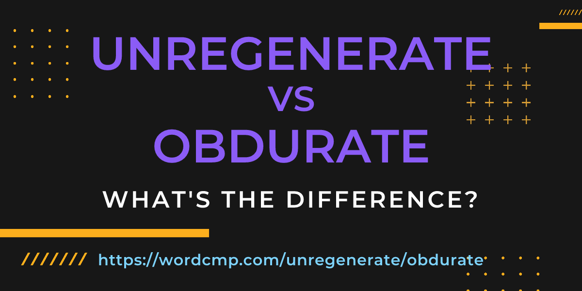 Difference between unregenerate and obdurate