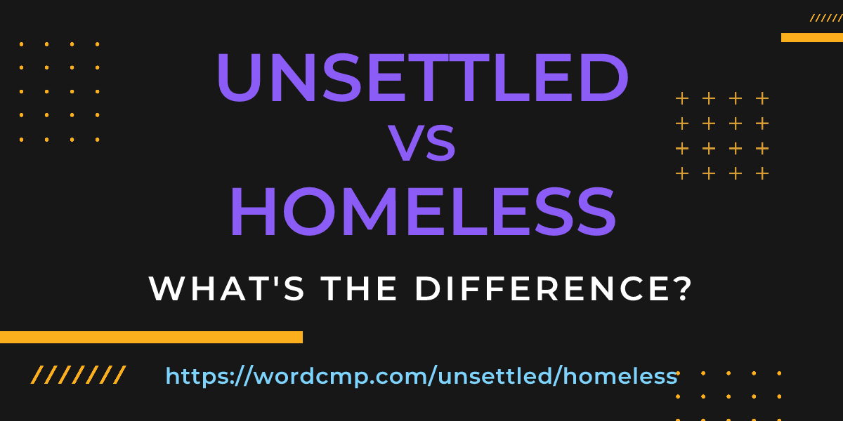 Difference between unsettled and homeless