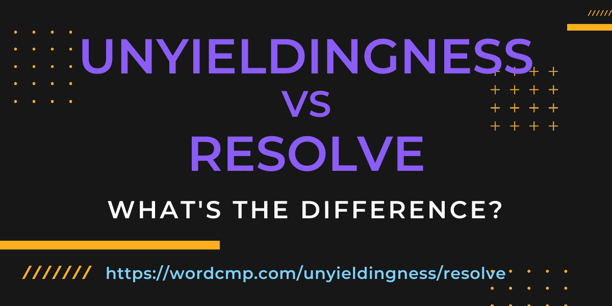 Difference between unyieldingness and resolve