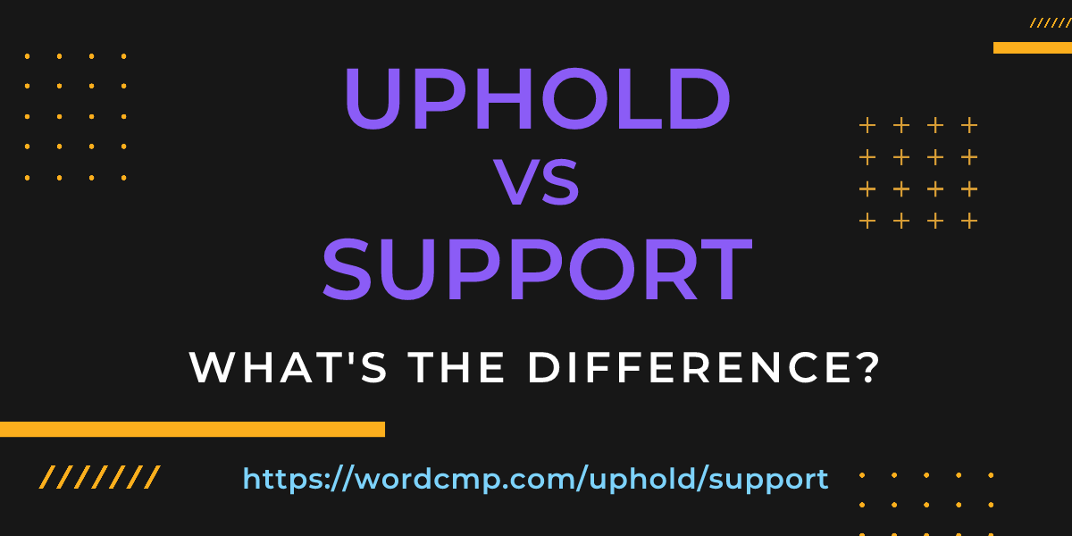 Difference between uphold and support