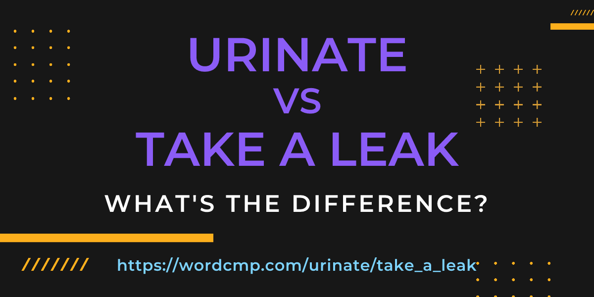 Difference between urinate and take a leak